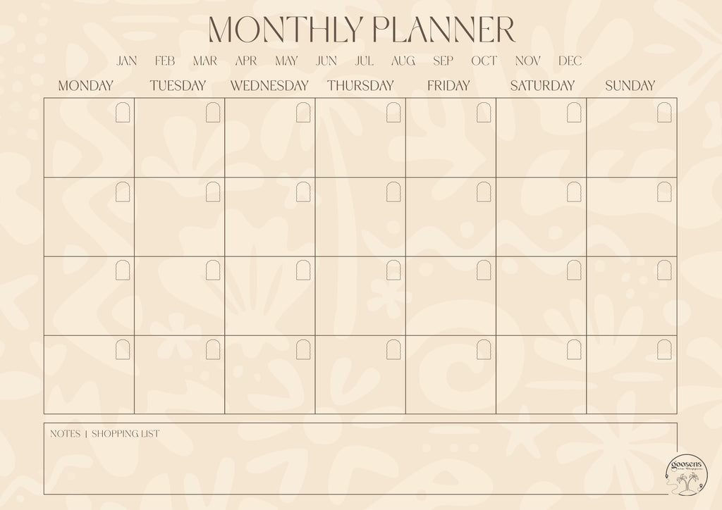 Sandy Monthly Planner