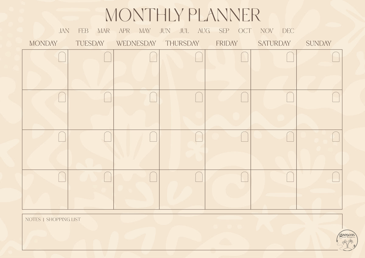 Sandy Monthly Planner