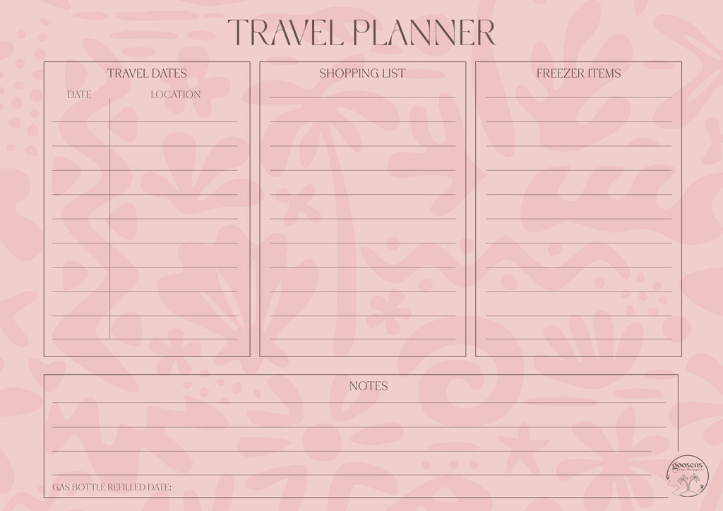 Sunset Pink Travel Planner