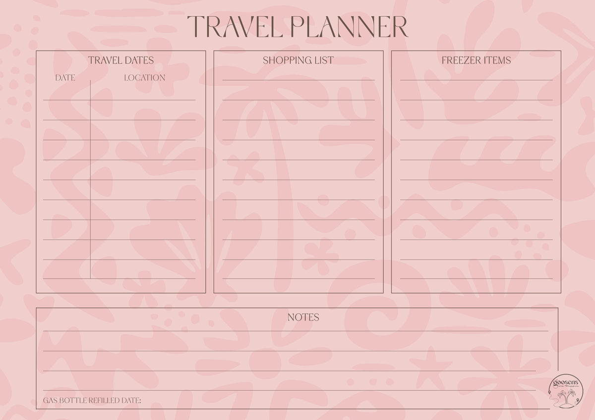 Sunset Pink Travel Planner